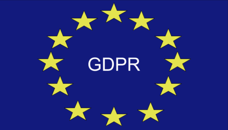 EU's flag med GDPR skrevet i midten